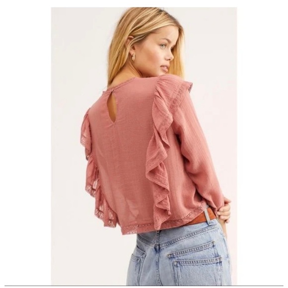 Free People Jasmine Ruffle Blouse NWT - Picture 3 of 11